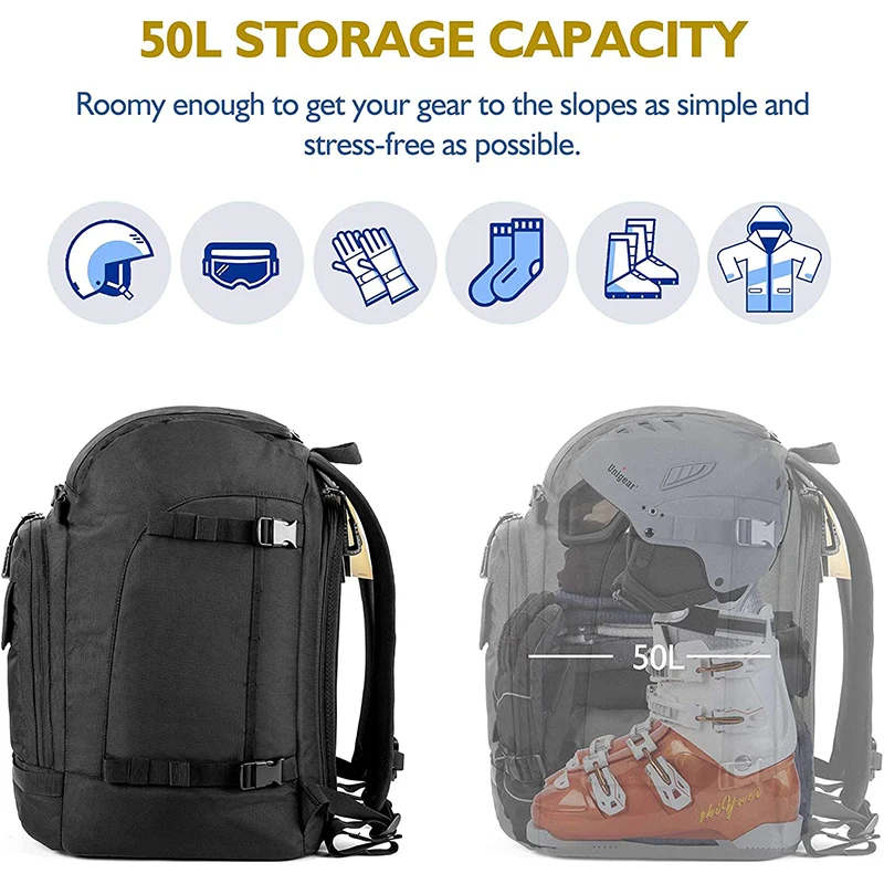 Hot Selling Ski Boot Bag Ski Boot Travel Backpack for Skis Helmet Snowboard Accessories