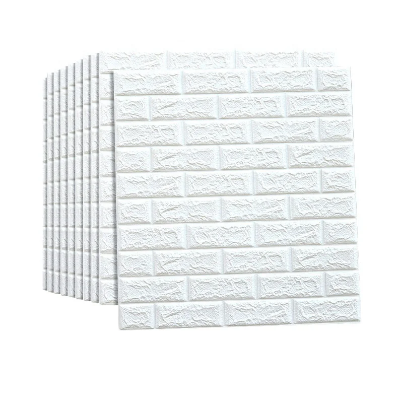 White Pe Wall Panels 3D Foam Brick Wallpaper Wall Sticker Paper For Home Decoration