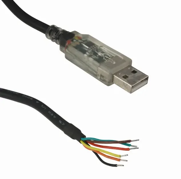 USB-RS232-WE-5000-BT_5.0 USB TO RS232 WIRE END 5.0M BLACK Cable Transparent USB CONNECTOR  +5.0V OUTPUT VOLTAGE