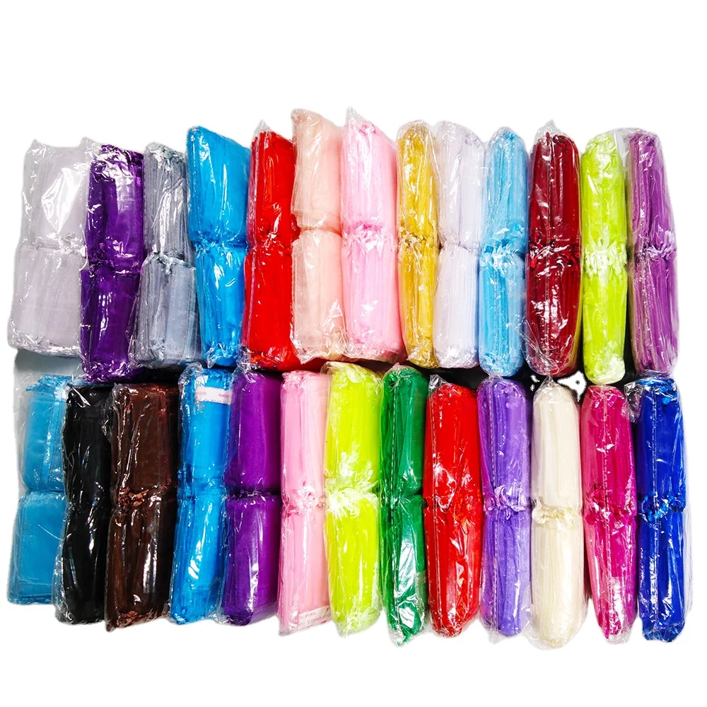 Best Seller 25 Colors 100PCS/Pack Mini Size 5x7cm Premium Quality Sheer Organza Packaging Bag Organza Favor Bag