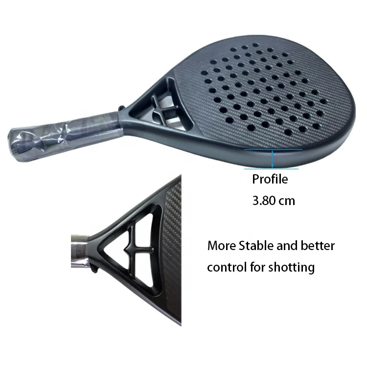 2022 special teardrop shaped new 3k carbon padel racket model WTP011 with tubular carbon frame and black soft eva core
