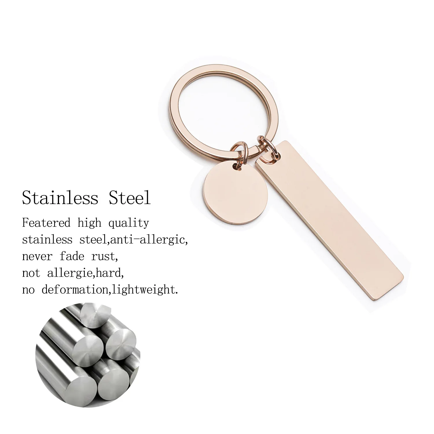 Customization Stainless Steel Metal Keychain blanks Personalized Custom Key chains Rectangle Bar Idea Charm blank metal keychain