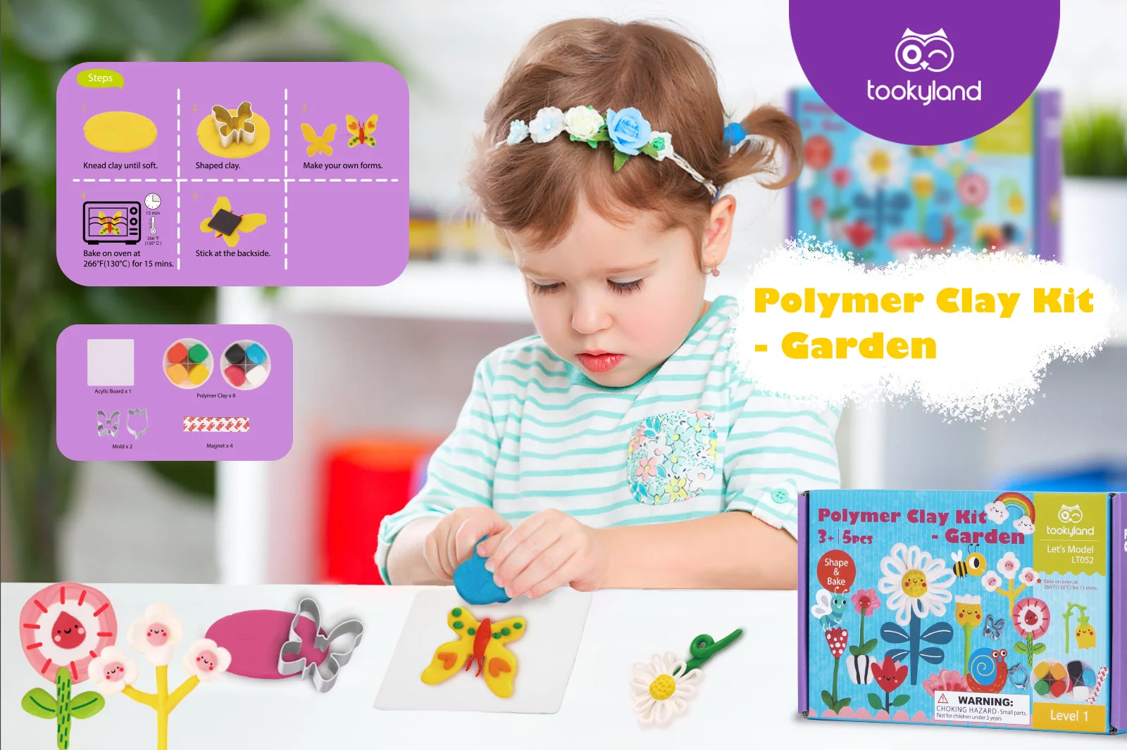 2024 New Arrival Clay Craft Polymer Clay Kits Play dough garden Set Kit DIY Toys for Kids Preschool