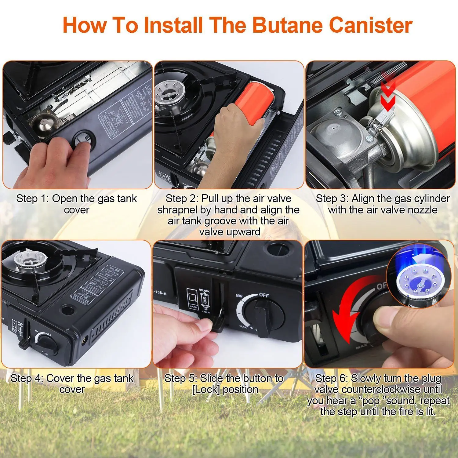 Portable Butane Gas Stove Single Burner Lightweight Outdoor Camping Kerosene Stove