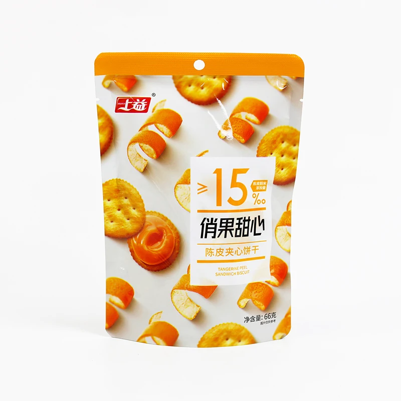 New design Jam filling sandwich cracker 66g Hawthorn fresh fruit jam biscuits snacks manufacturers