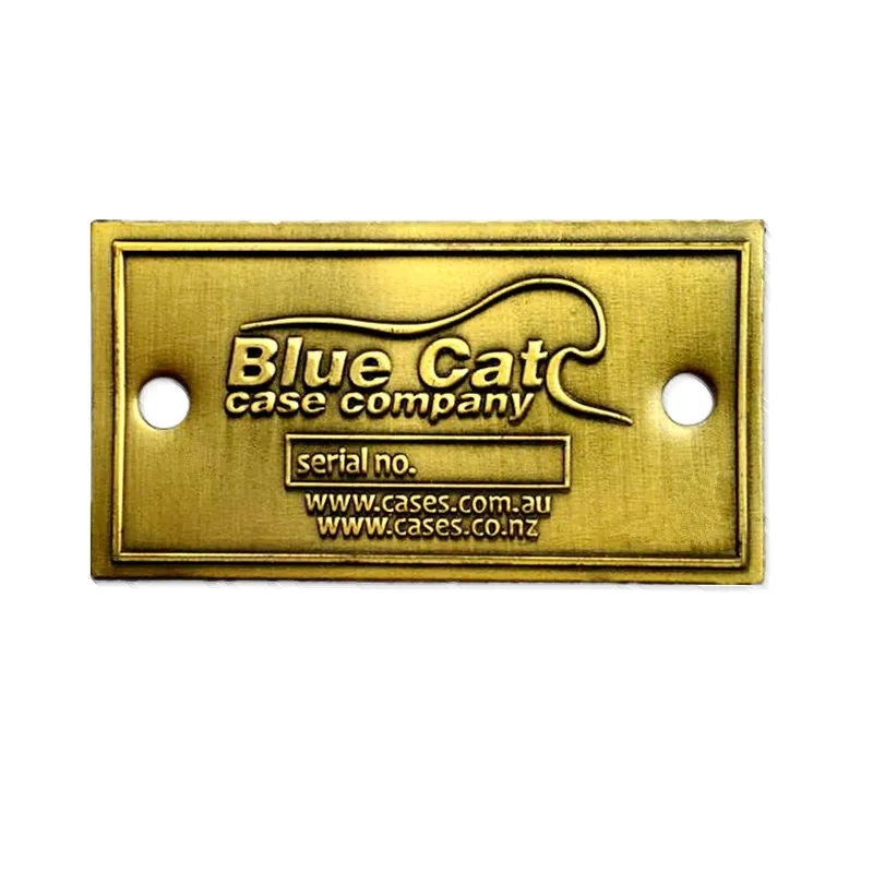 Wholesale 3d Embossed Sign Custom Metal Nameplate  antiquated Logo Engraving brass nameplate