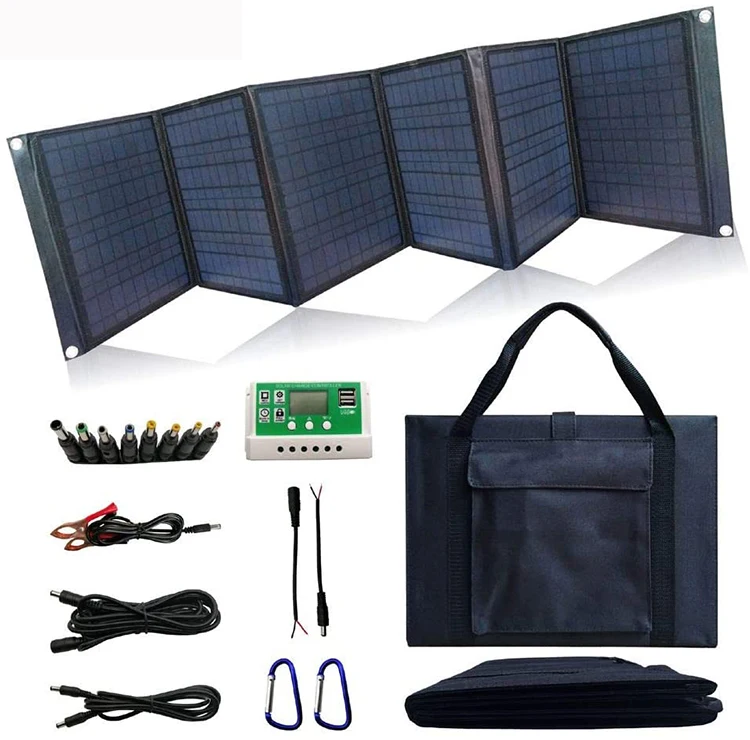 
60W Portable Folding Solar Panel Carry bag USB Folding Mobile folding solar panel charger for Travelling 