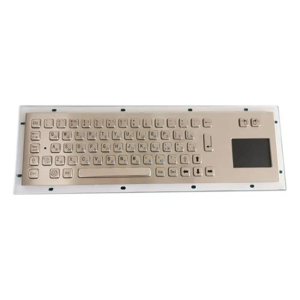 
Waterproof industrial rugged kiosk stainless steel ip65 USB metal keyboard with trackball touchpad 
