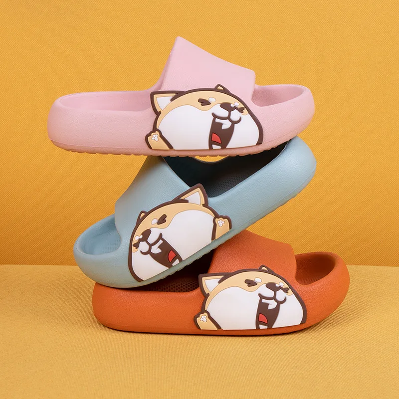 
cute rainbow and little horse soft bottom summer slippers for children indoor and outdoor 