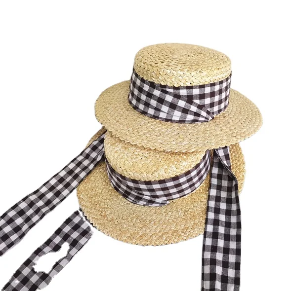 Fashion Summer Women Wide Brim Natural Straw Hat Chapeau Female Sun Hats Black Panama Beach Straw Boater Hat