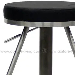 100% Polyurethane Cover Fabric Elegant Bar Chair Round Stainless Steel Bar Chair