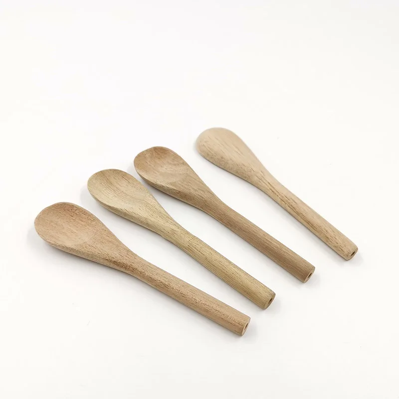 customized Japanese style  infant mini ice cream training wooden feeding baby spoon