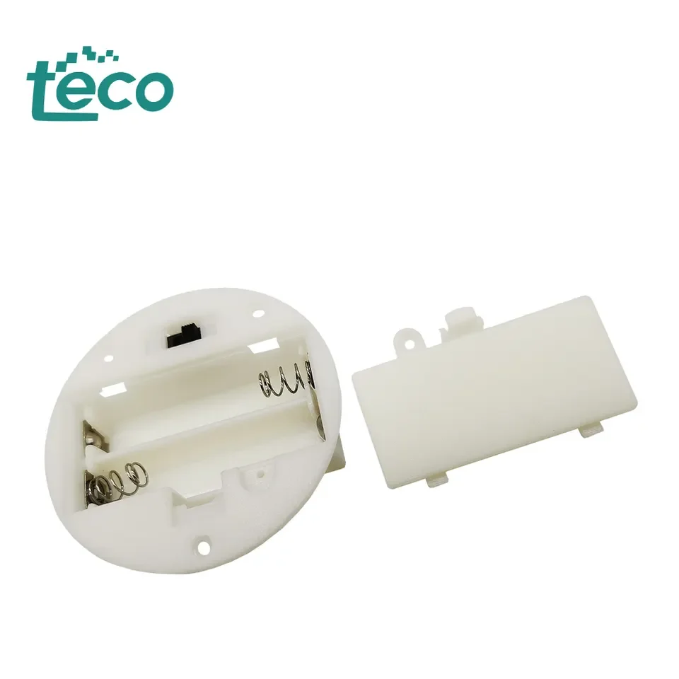 Белый круглый пластиковый 1 5 V * 2 Aaa чехол с переключателем и крышкой