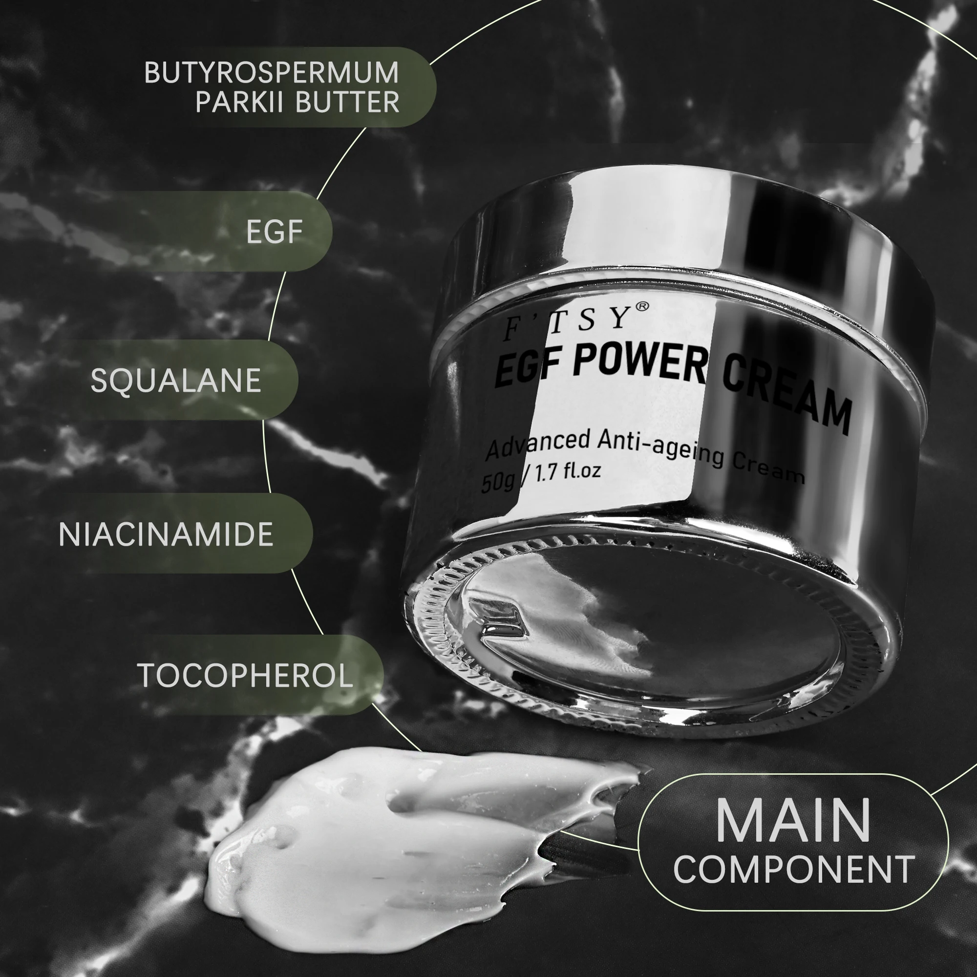 Customized LOGO EGF Power Cream Hyaluronic Acid Collagen Deep Moisturizing  Firming Face Cream