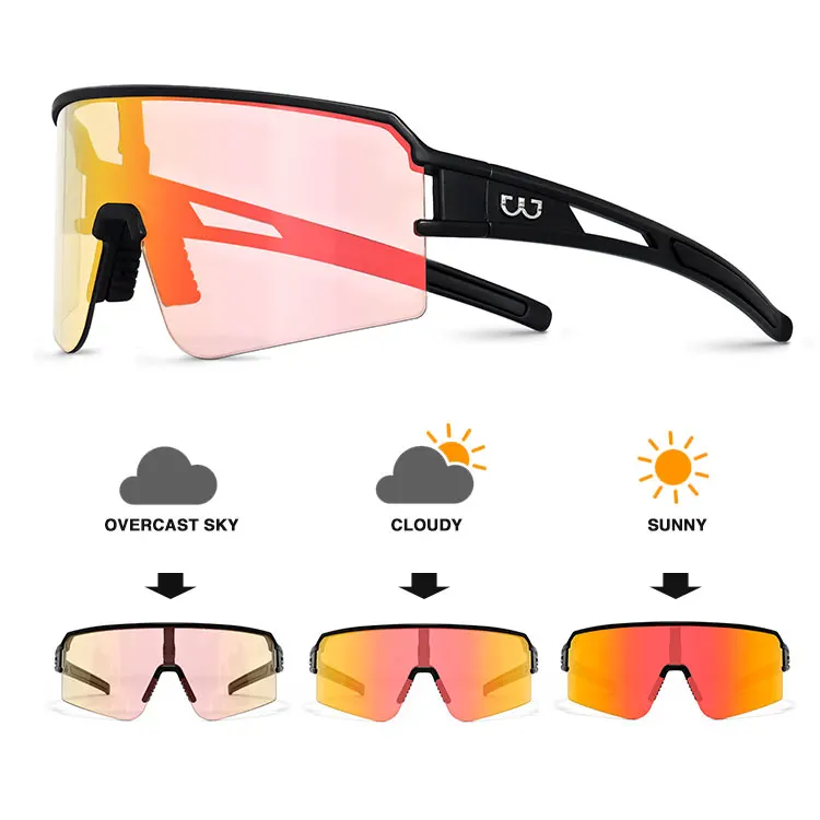 Man Road Bike Sport Sun Glasses Half Frame Cycling Sunglasses Clear Photochromic Sunglasses For Cycling