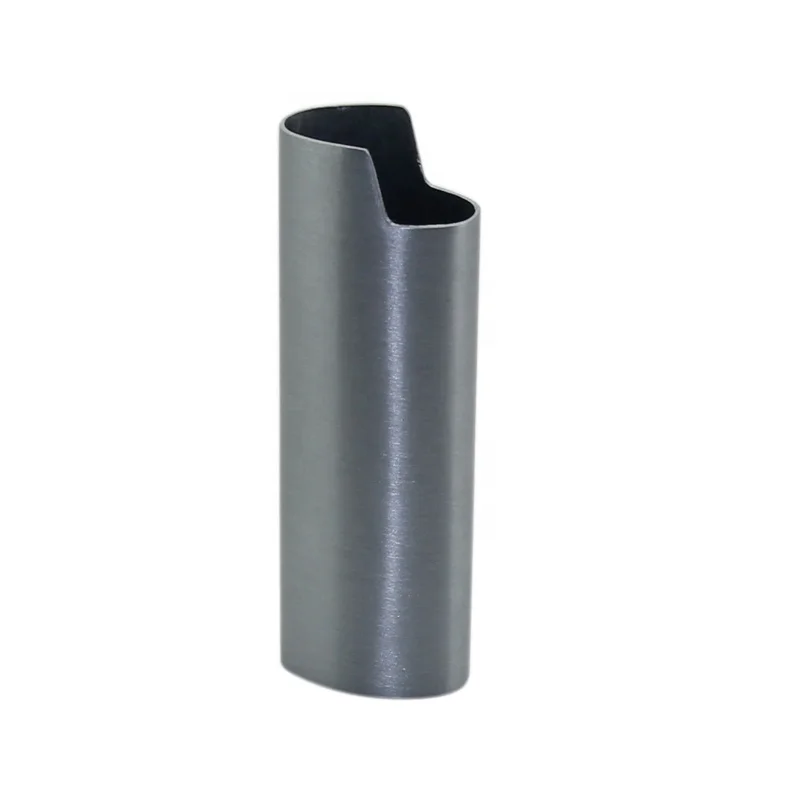 Wholesale Small MOQ Red Bronze Brush Metal Lighter Holder Lighter Sleeve custom logo metal lighter case