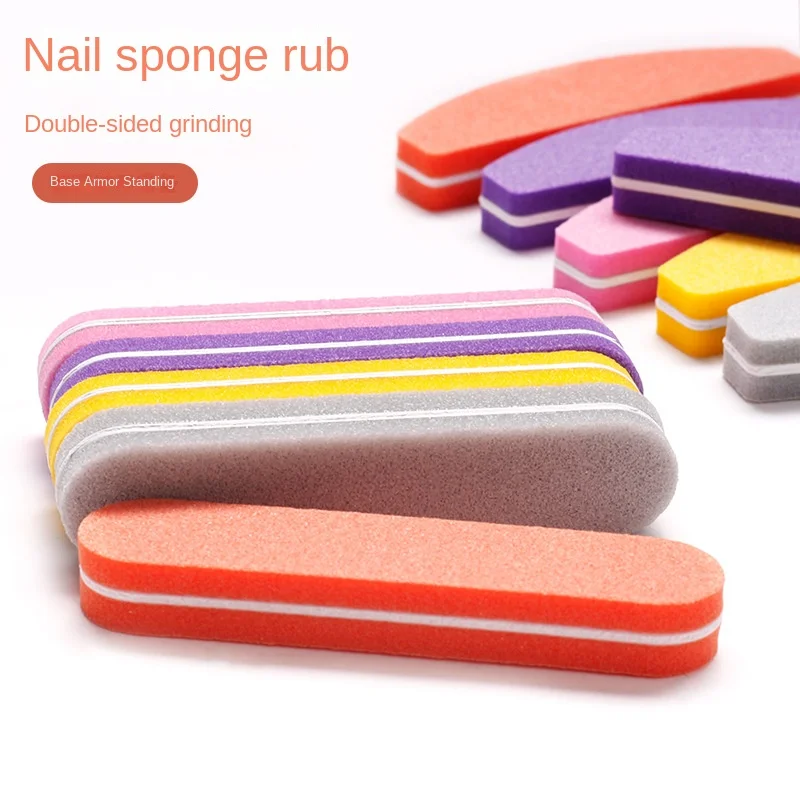 Cross-Border New Mini Double-Sided EVA Nail Polish Rubbing Strip Washable Short Sponge for Nail Polishing and Sanding