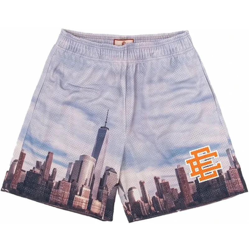 OEM Customized logo/ Blank Eric Emanuel EE Basic Short NEW YORK CITY SKYLINE Men mesh shorts