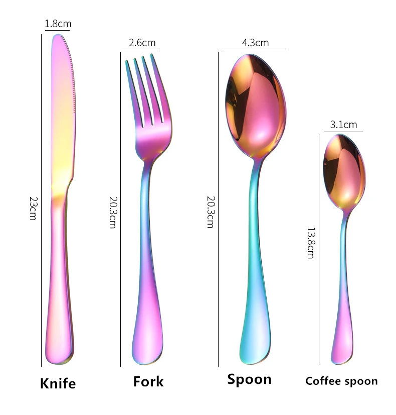 Wholesale Flatware Set 24pcs Stainless Steel Gold Plated Cutlery Spoon Fork Knife Set