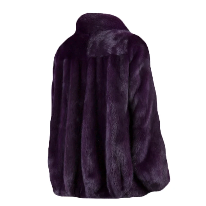 wholesale factory price long sleeves thick fur coat genuine mink fur coat with stand collar for women