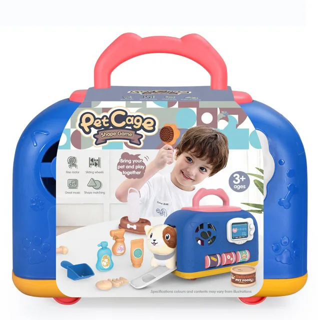 Hot Sale Role Play Toy Set Cute Pretend Pet Toy Carry Cage Pretend Pet Care Toys
