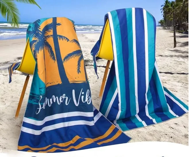 Microfiber Beach Towel Fast Drying  Sand Free  Lightweight  Towel  for Travel Sports Bath Swimming Pool Camping Picnic Yoga Gym