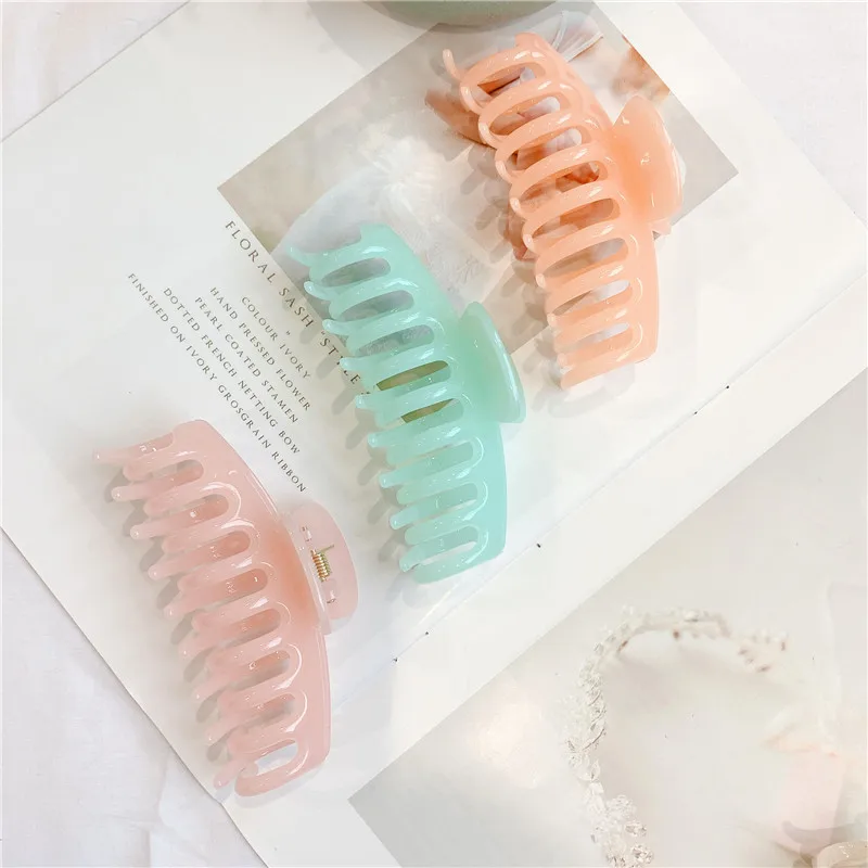 Яркие цвета; Оптовая продажа; Корейский стиль заколки для волос пластиковые 11*5 см