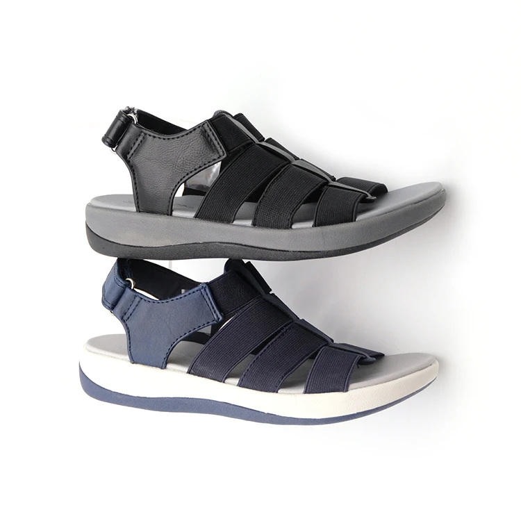 
Fashion Casual Sport Woman Elastic Strap Quality Leather Sandal, Leather Sandal Maker For Woman 