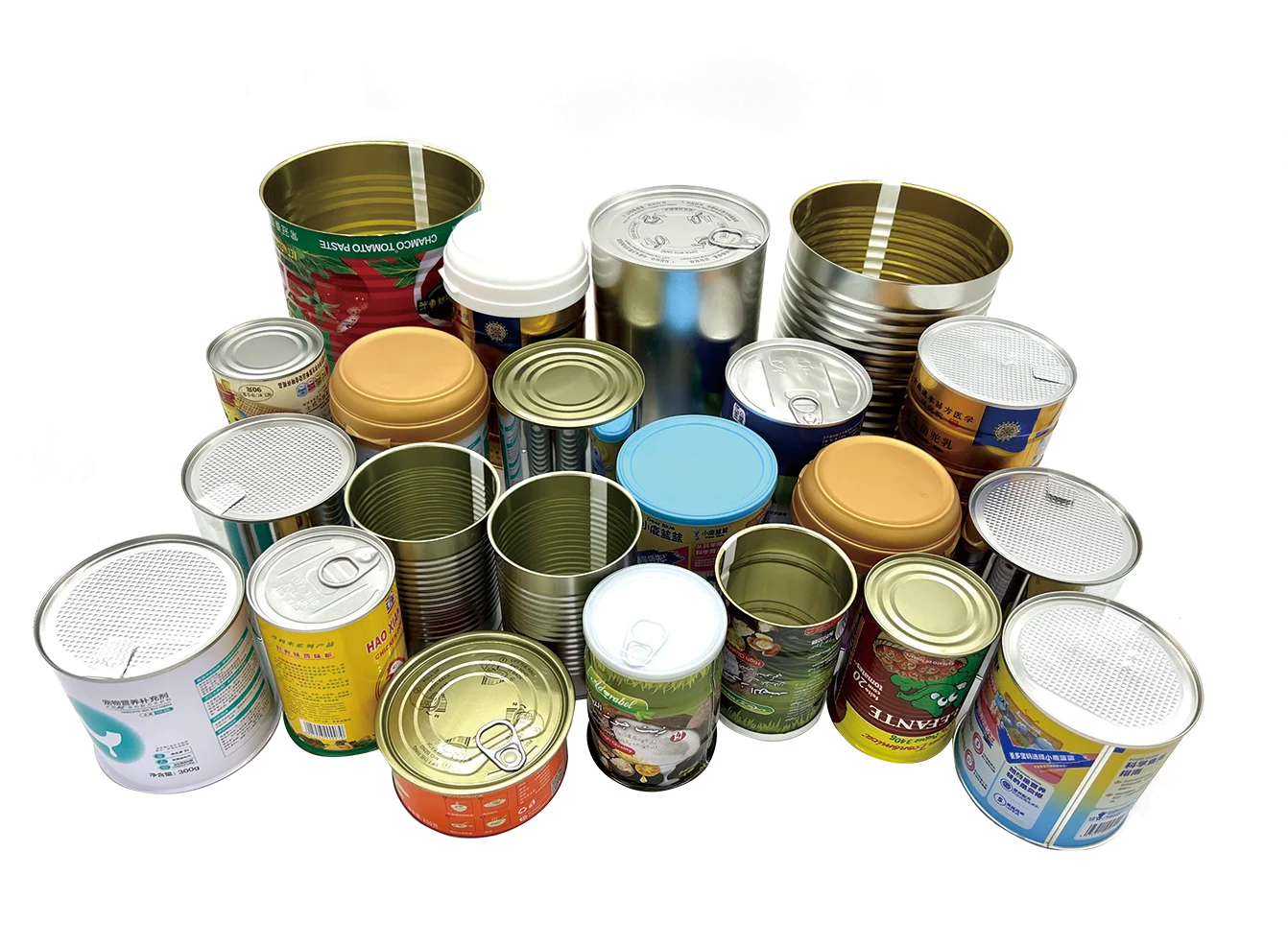 Factory customized food grade empty round can 400g milk powder protein packaging tin can  Coffee tea jar with easy pull lid