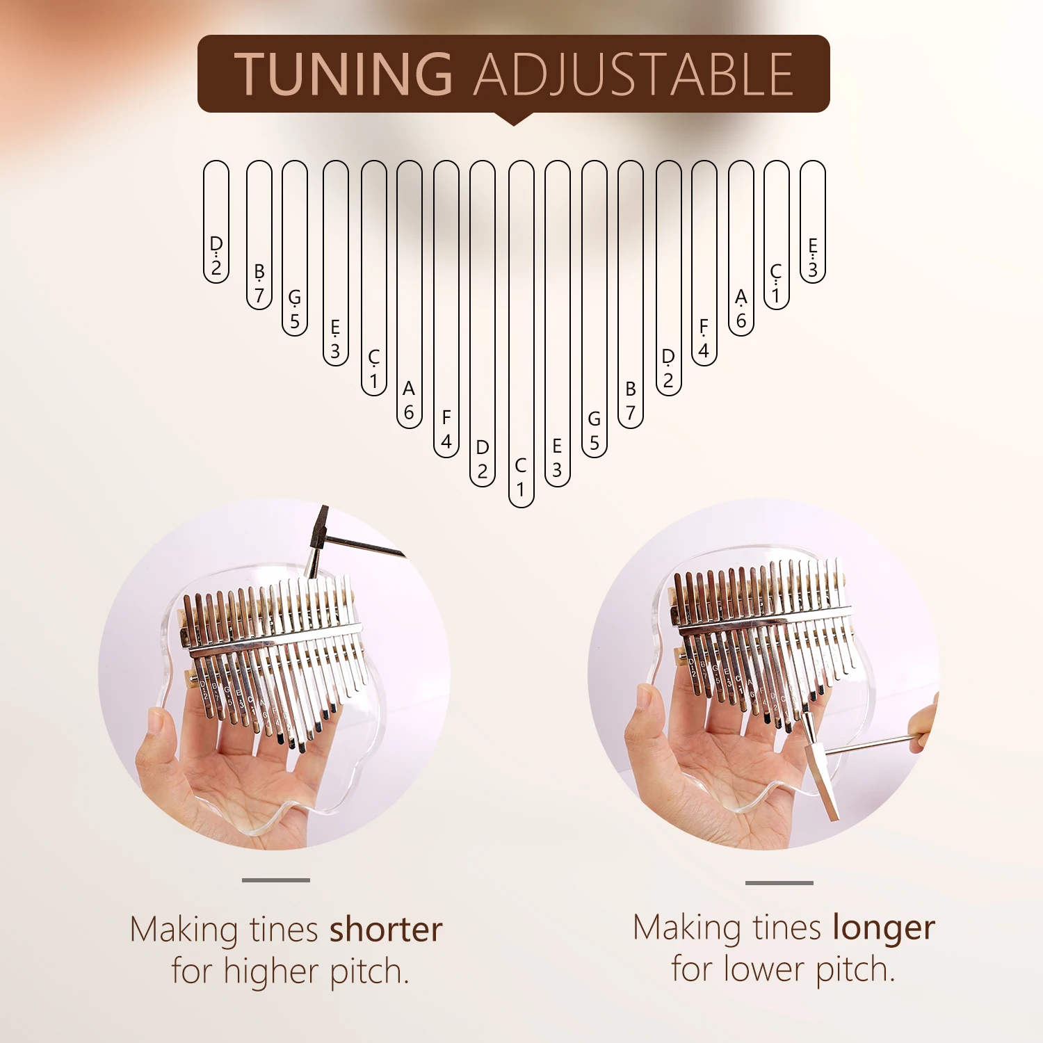 New Series Wholesale glass kalimba thumb Piano 17 Key Kalimba