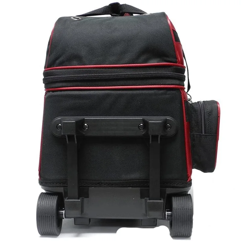 Double Roller 2 Ball Bowling Bag with Large Separate Compartment for Bowling Shoes (Up To US Mens Size 15) or Accessories