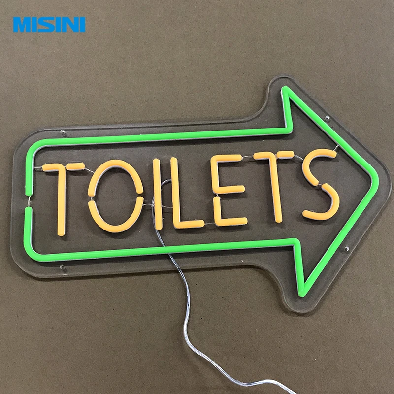 Manufacturer NO MOQ Fast delivery Custom LED Neon Light Toilets Arrow Neon Sign Dropshipping Neon Sign for Party Home Decor