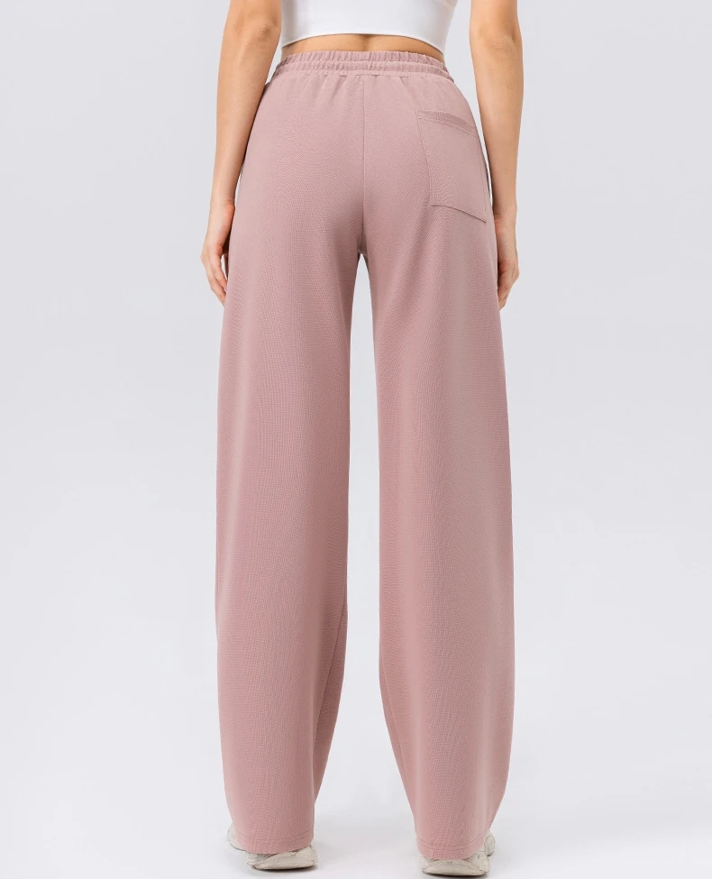 Wholesale Winter S-2XL Women Wide Leg High Waist Loose Outdoor Running Fitness Trousers Solid Color Casual Sports Workout Pants
