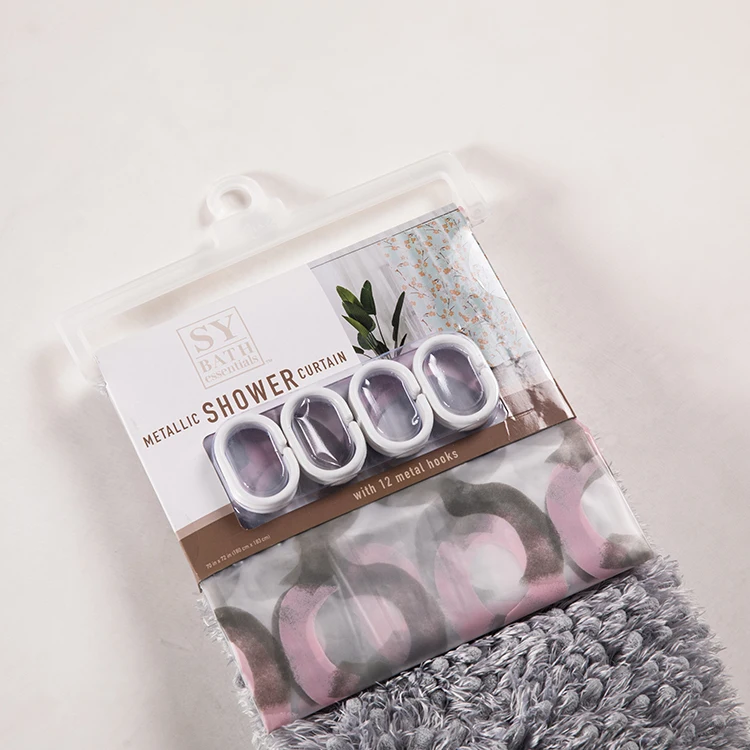 cheap custom printed peva shower curtain rug set