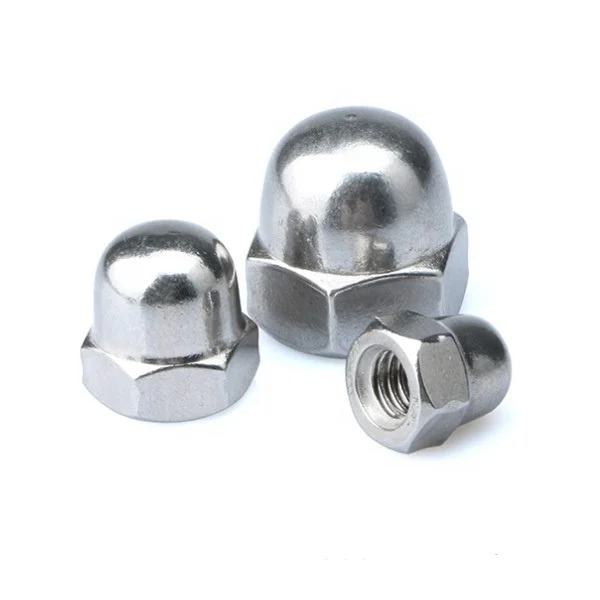 China Wholesales Hot Sale DIN 1587 M8 M10 M12 Stainless Steel 304 Plain Finish Hex Domed Cap Nuts Din 1587 Lock Nuts