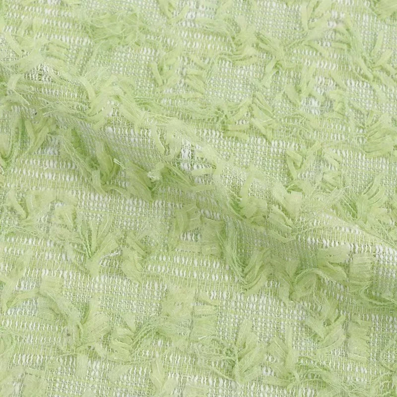 Hot selling non wovens feather-tassels fabric pink fabric spring and autumn tweed fabric for Women clothing