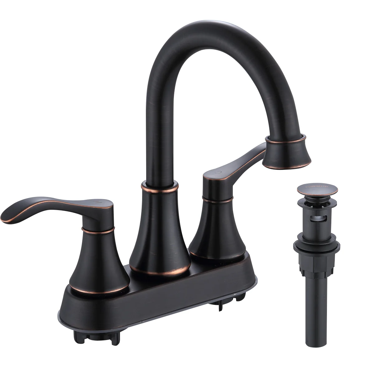 4-Inch Centerset Lavatory Basin Faucet Classic Contemporary Design 3 Holes Polished Surface Double Handle Mixer Tap NBYT-5111
