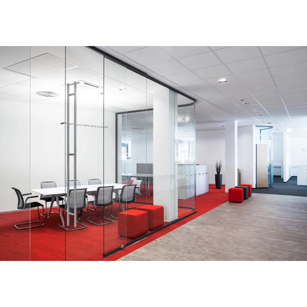 FlexSpace 2024 new office wall Floor ceiling foldable aluminum frame door glass partition Meeting Room