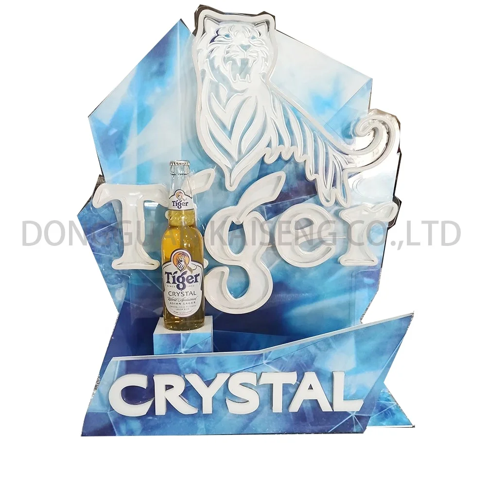 Premium bespoke alcohol bottle glorifiers display stand vodka neon bottle presenter for beer vsop XO wine tequila cocktail