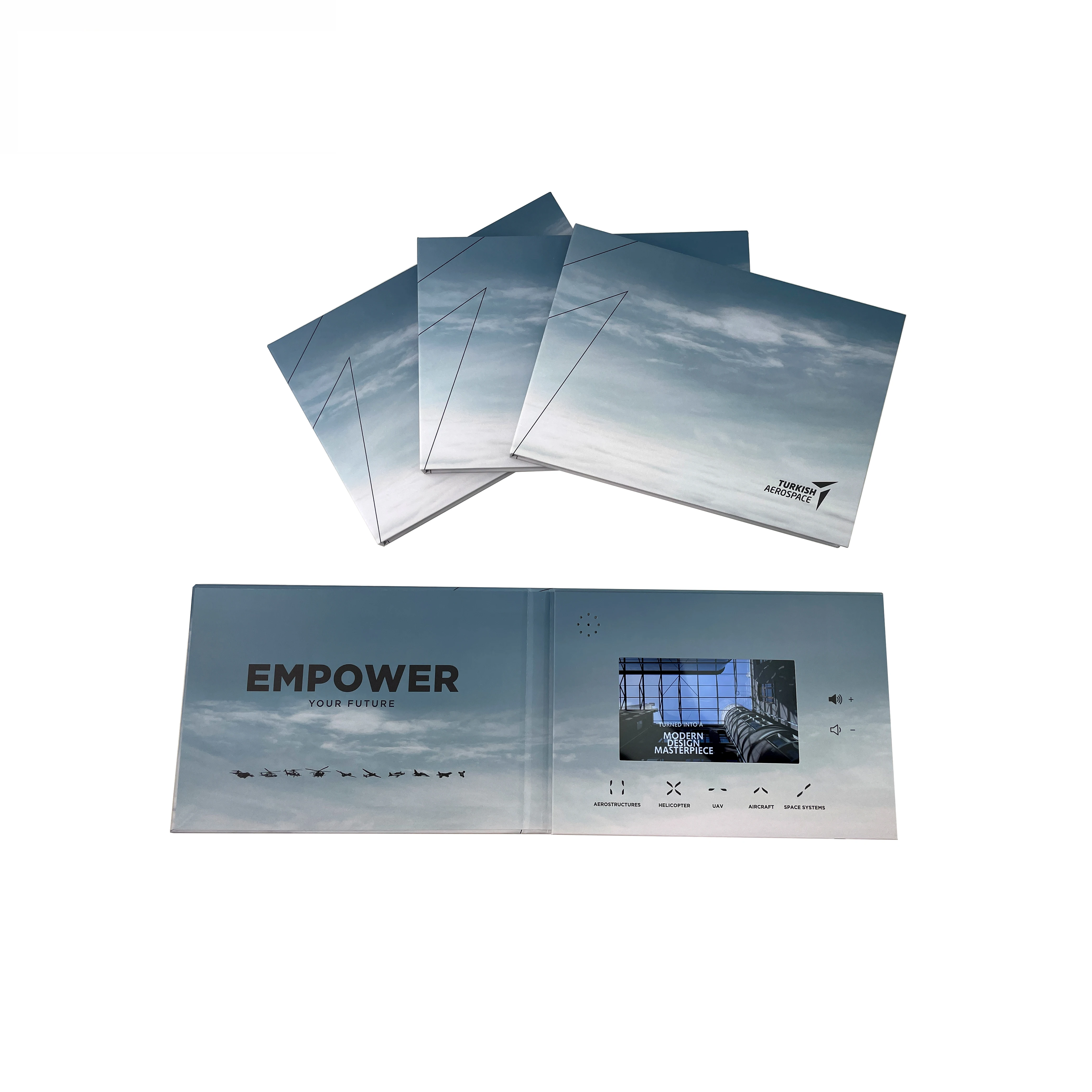 Custom Print 2.4 4.3 5 10 Inch Ips Hd Screen Lcd Video Book Brochure