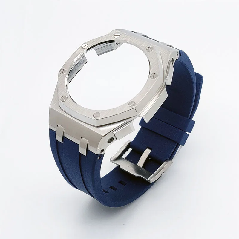 Hot Sale Product Sport Series Offshore Mod Silver Case Fluorine Rubber Strap for ga 2100/2110 Watch