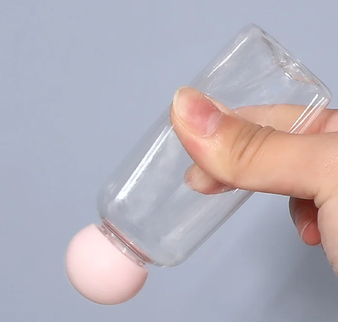 50ml emulsion bottle ball cap PET clear plastic bottle inner plug ball cap pink biue wholesale