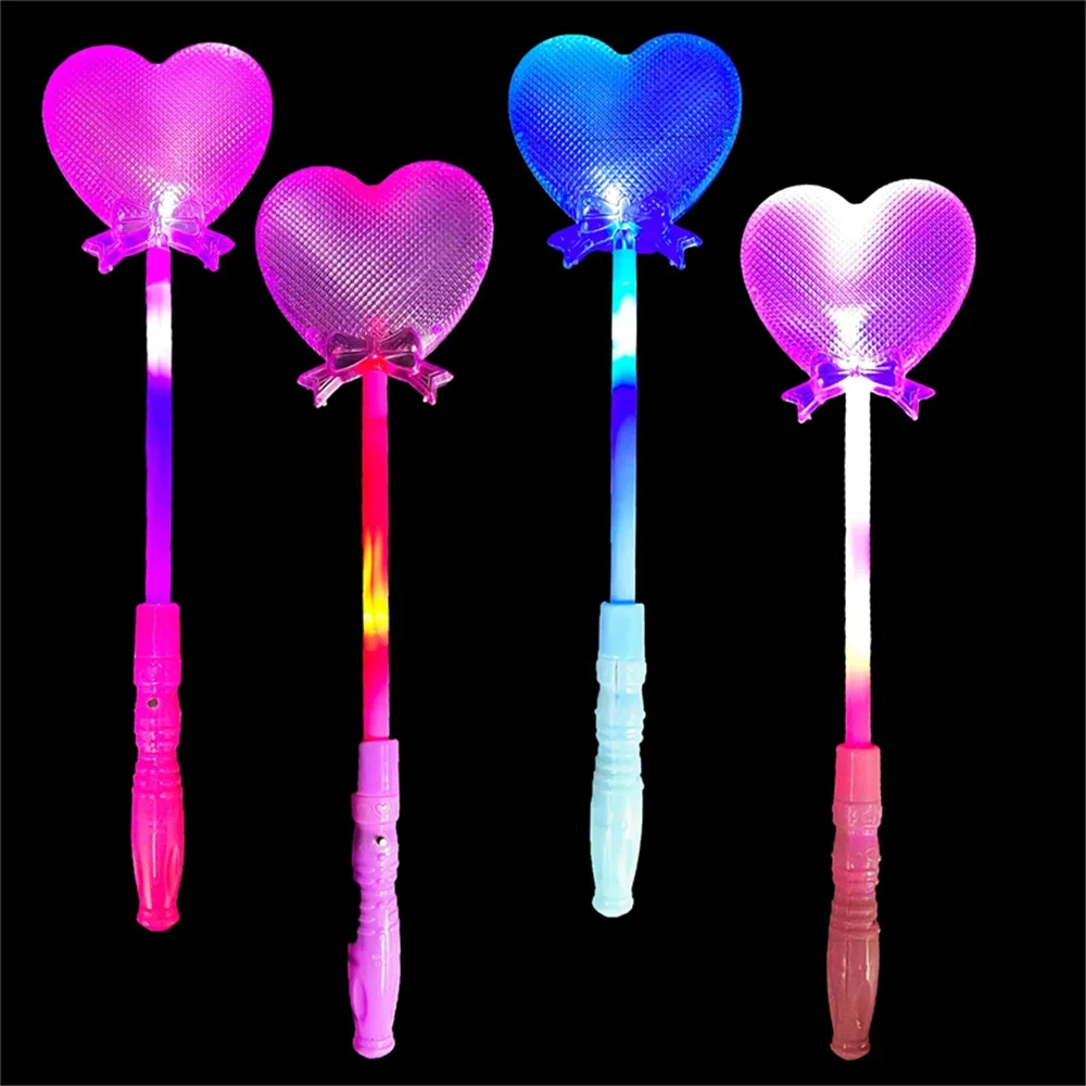 Heart Magic Sticks Toy Cheap LED Flashing Light Wand Party Birthday Christmas Decorations Plastic Girls Boys Princess Inspired
