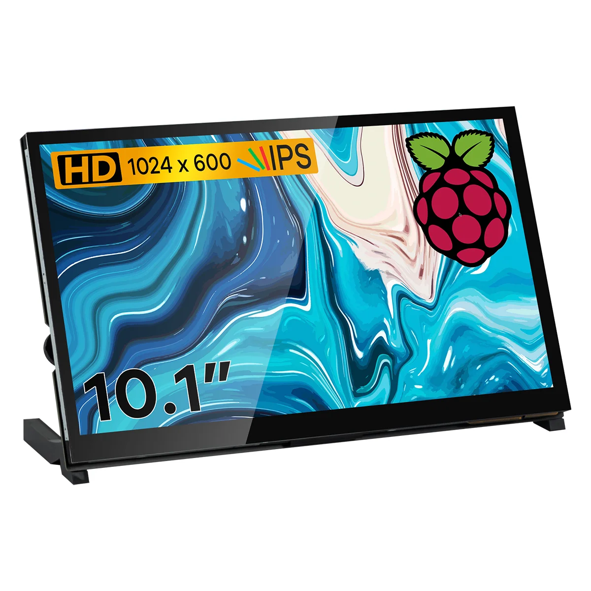 Raspberry Pi 4B 10.1 Inch Touch Screen 1024x600 IPS LCD with 2 Speackers Display + Holder for Raspberry Pi 4 Model B/3B+/PC