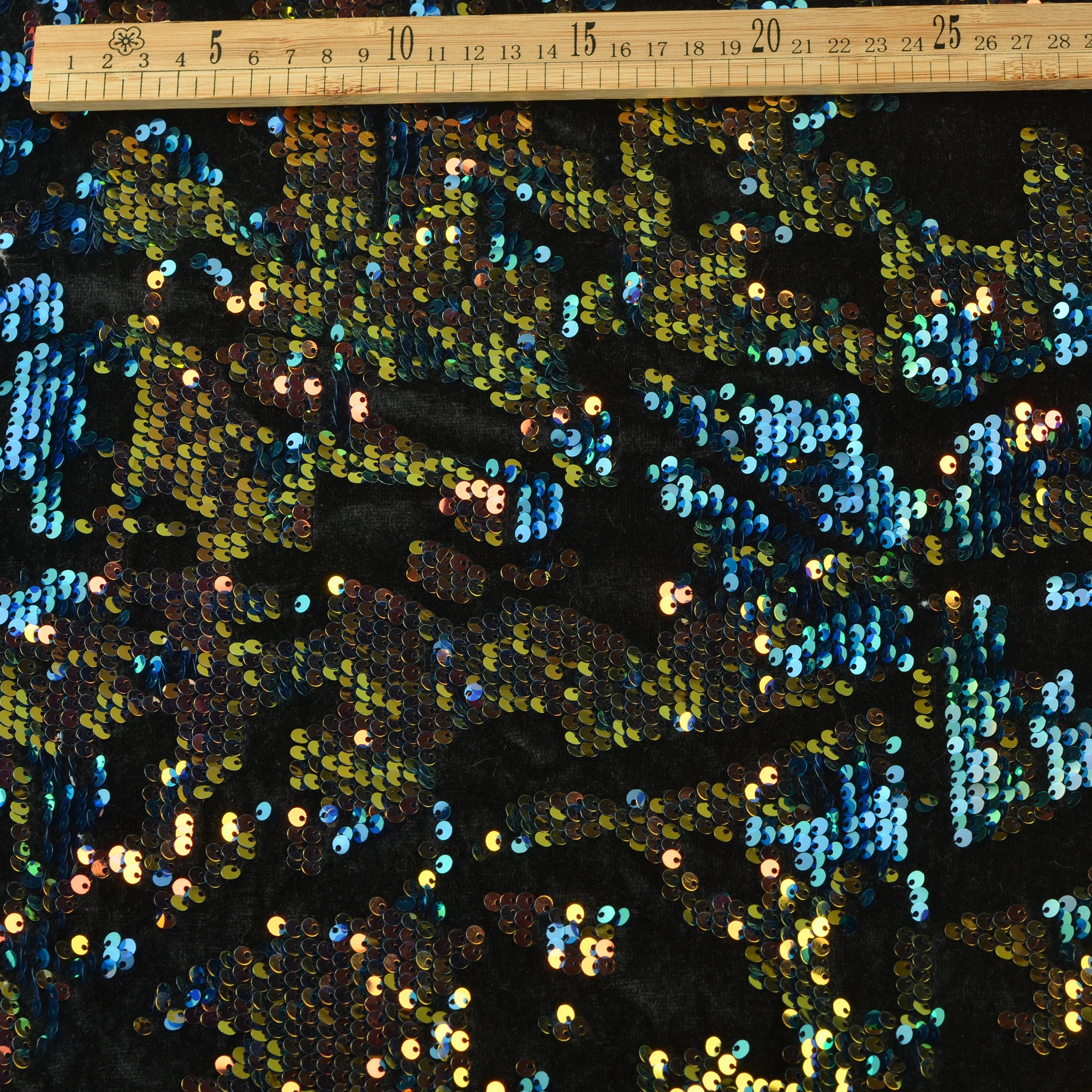 Hot sale particoloured 100% Polyester Mesh rainbow sequin fabric Luxury elegant texiles for women dancing dress