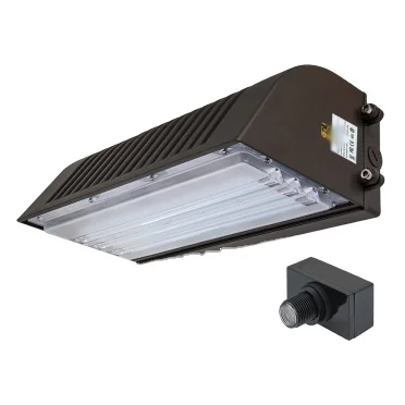 DLC America courtyard dimming power adjust color temperature 45W 70W Full cutoff wall pack lighting