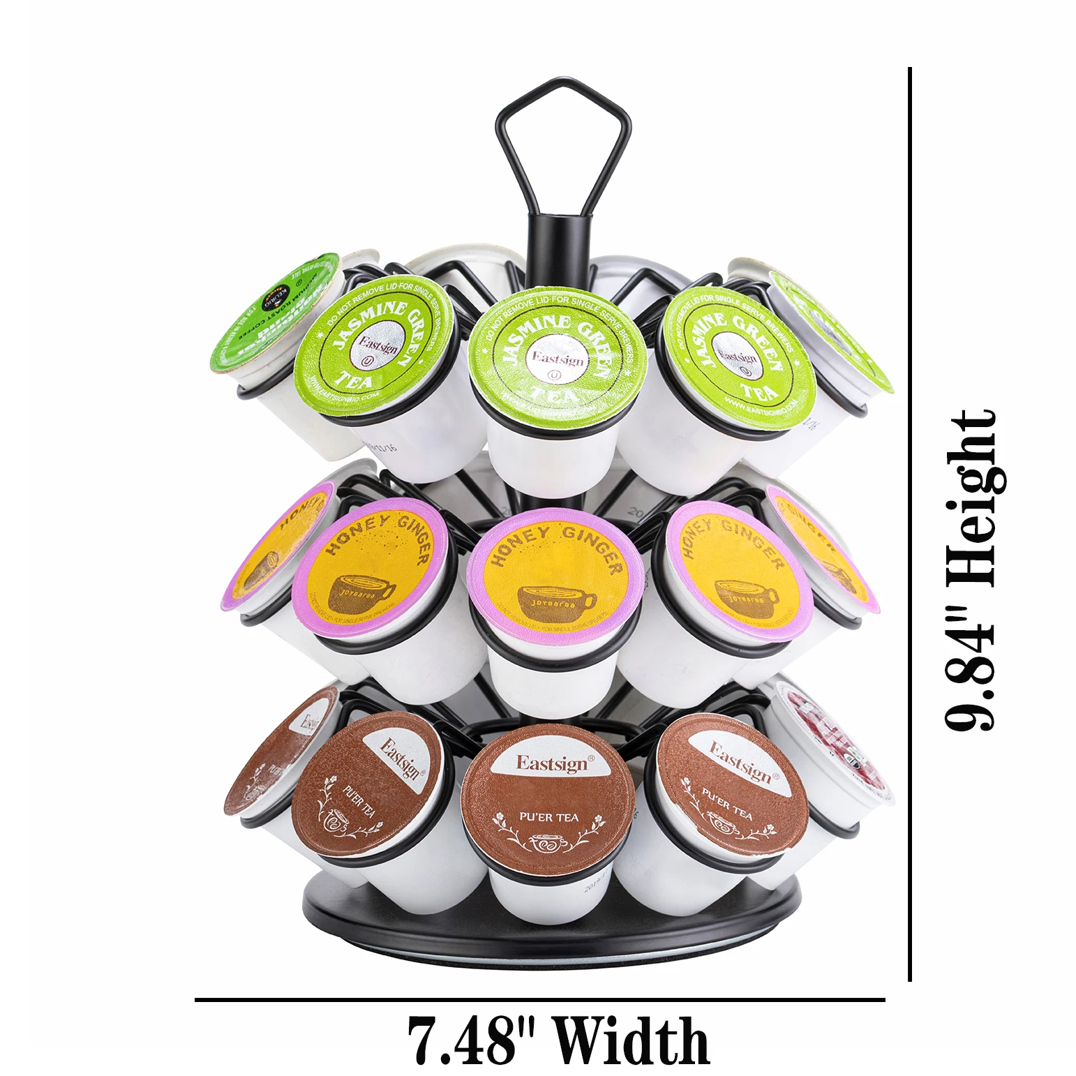 27-Capacity K-Cup Organizer 3-Layer Iron Coffee Pod Stand Holder Kitchen Storage Box Packed Customizable Design for Home Use