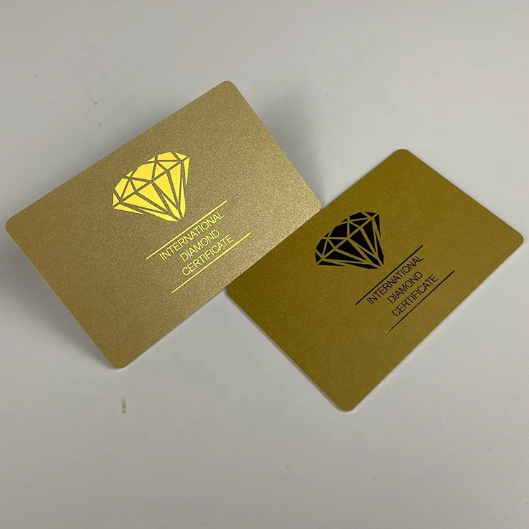 Custom 20PT Matt PVC Card Printing PVC Membership Card Golden Plastic Card With Gold Foil