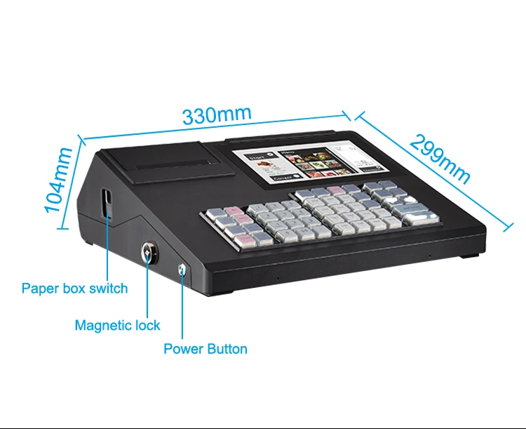 Android 11 All in one POS 48-key Keyboard POS Systems with auto-cutter 80mm thermal printer HCC-A1170