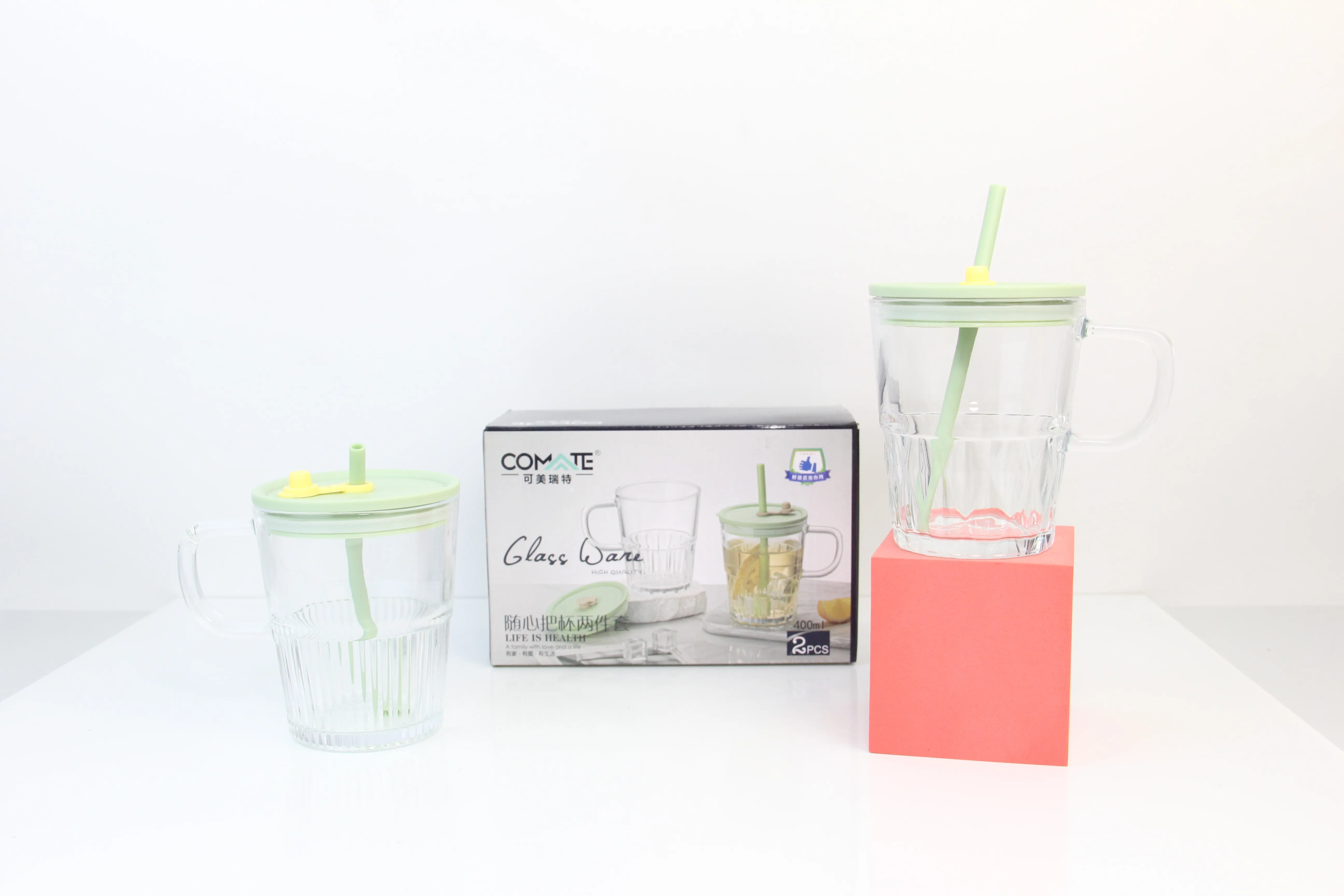 wholesale a large number of wholesale cup two-piece set with silicone sleeve colorful drinking glasses